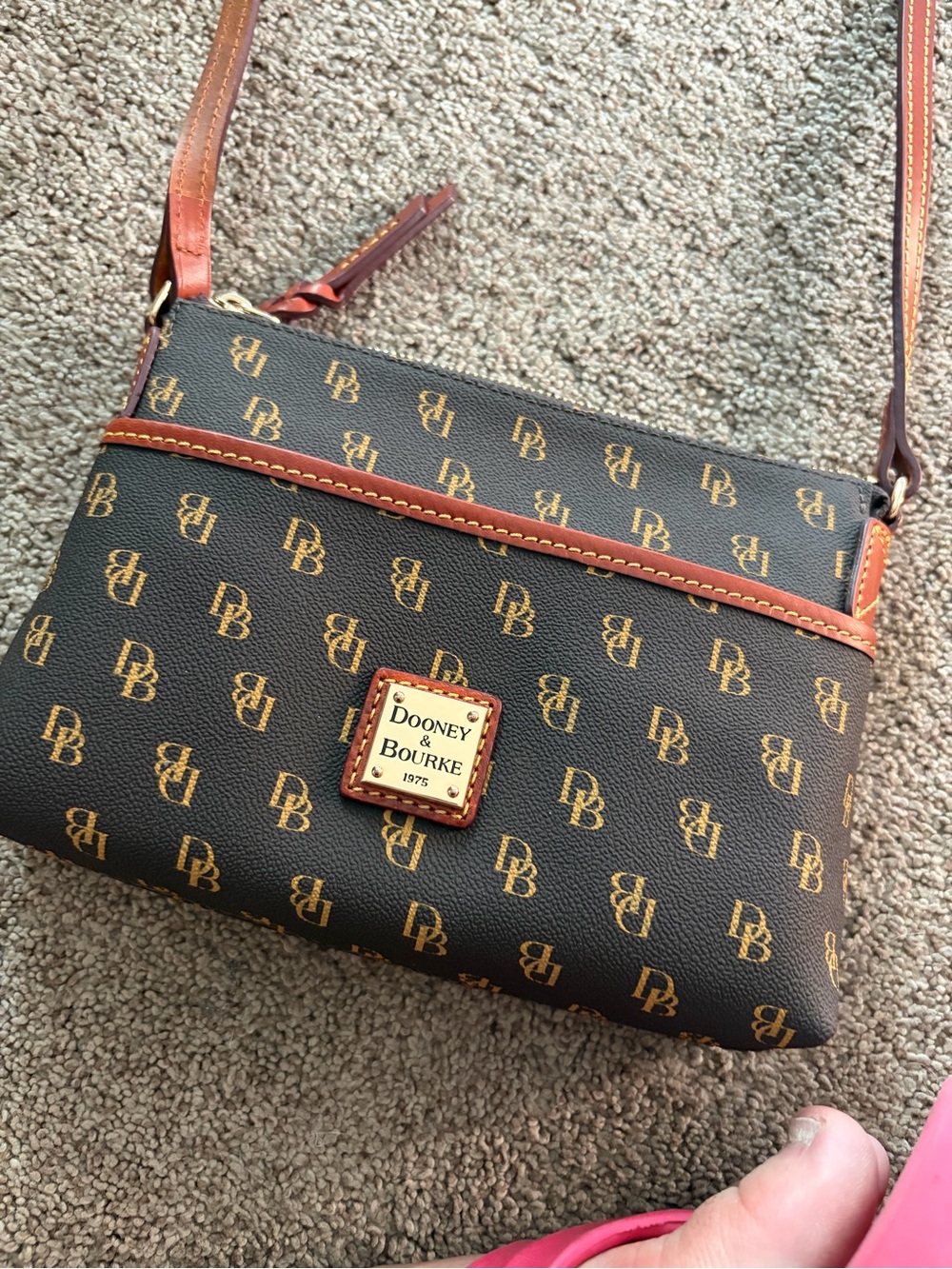 Dooney & Bourke Brown and Gold Signature Crossbody